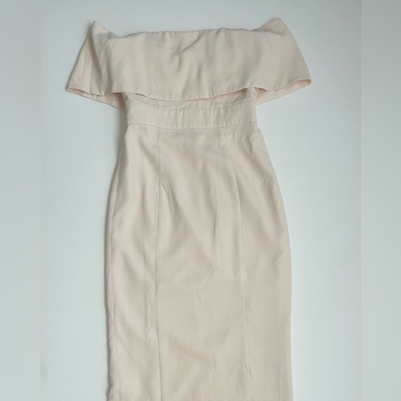 Fame and Partners Cream Column Dress Coctail Formal Wedding - Picture 5 of 5